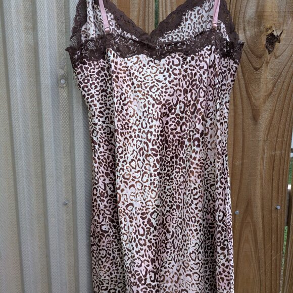 Victoria's Secret Large Leopard & Lace Babydoll Slip Dress - Lingerie Teddy Y2K - Picture 6 of 6